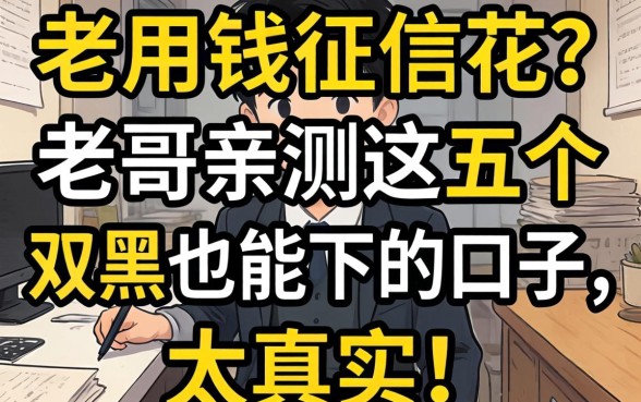 急用钱征信花？老哥亲测这五个双黑也能下的口子，太真实了！