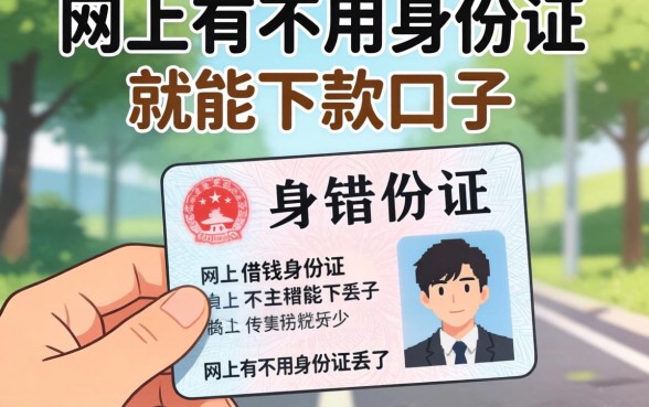 手头紧想借钱但身份证丢了,网上有不用身份证就能下款的口子吗?