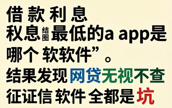我找了一圈借款利息最低的app是哪个软件,结果发现网贷无视不查征信软件全是坑