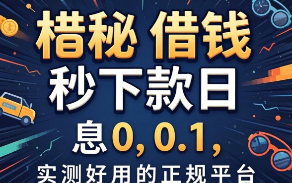 揭秘借钱秒下款日息0.01,实测好用的正规平台