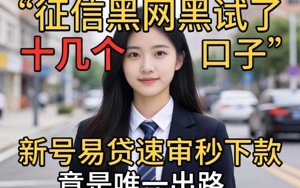 我征信黑网黑试了十几个口子，发现新号易贷速审秒下款竟是唯一出路
