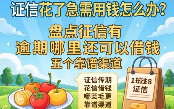 征信花了急需用钱怎么办?盘点征信有逾期哪里还可以借钱的五个靠谱渠道