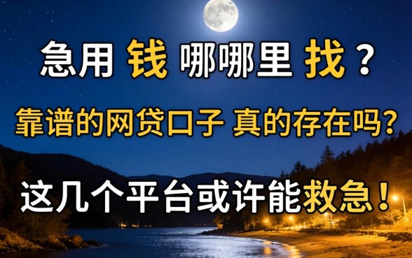 深夜急用钱哪里找？靠谱的2026网贷口子真的存在吗？这几个平台或许能救急！