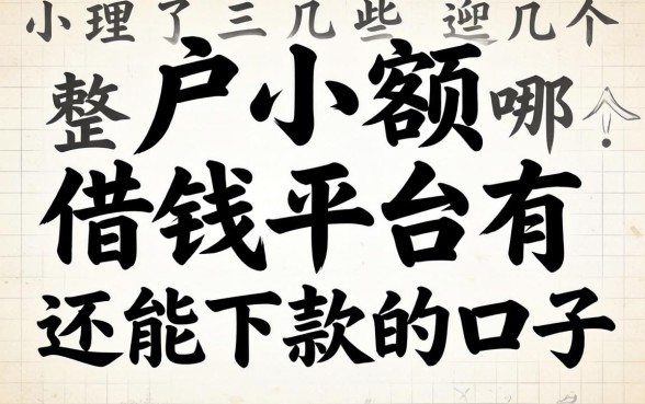 黑户小额借钱平台有哪些?整理了几个还能下款的口子