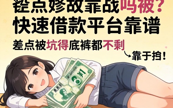 大额快速借款平台靠谱吗?我差点被坑得底裤都不剩