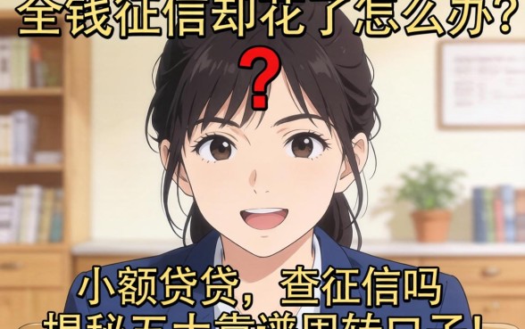 急需用钱征信却花了怎么办？小额借贷不查征信吗？揭秘五大靠谱周转口子