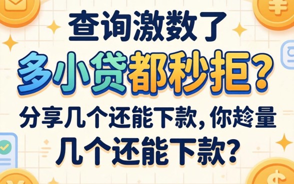 查询次数多小贷都秒拒?分享几个还能下款的渠道