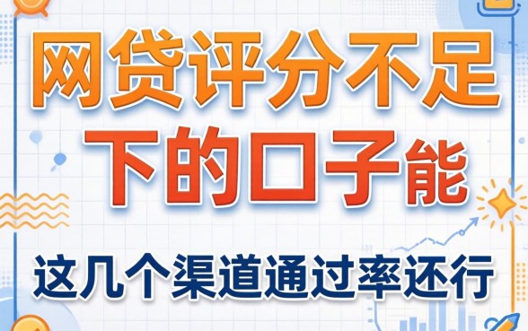 实测网贷评分不足能下的口子，这几个渠道通过率还行
