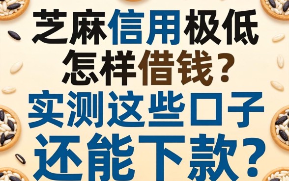 芝麻信用极低怎样借钱？实测这些口子还能下款