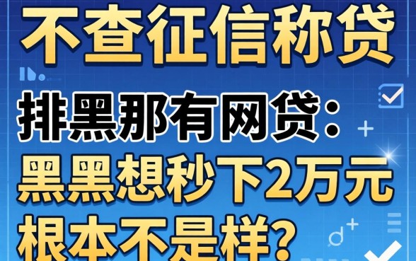 我试了所有号称不查征信的网贷,发现黑户想秒下2万元根本不是那样