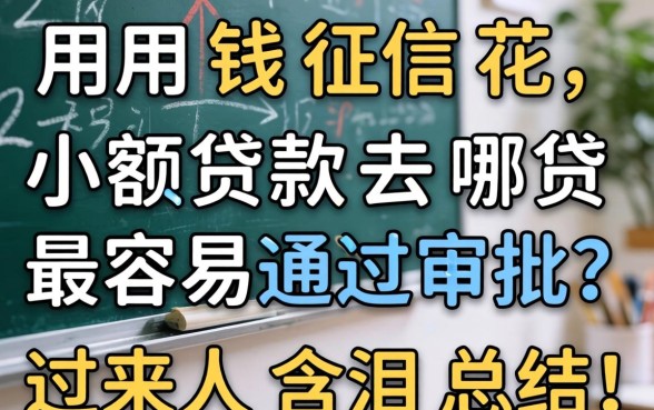 急用钱征信花，小额贷款去哪贷最容易通过审批？过来人含泪总结！
