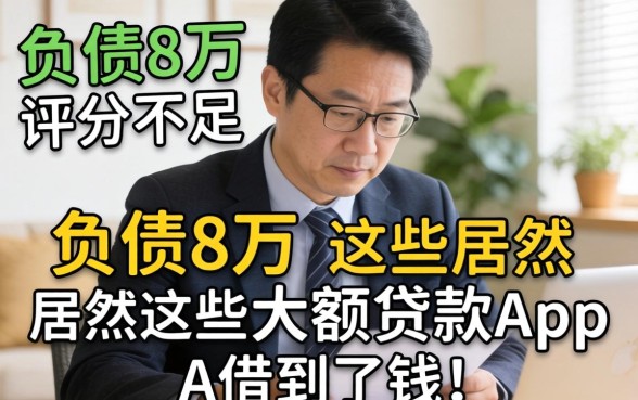 我负债8万评分不足，居然在这些大额贷款app借到了钱