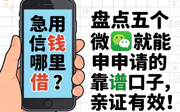 手机急用钱哪里借？盘点五个微信就能申请的靠谱口子，亲测有效！