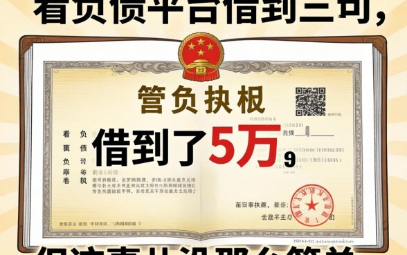 我用营业执照在三个不看负债的平台借到了五万,但这事儿没那么简单