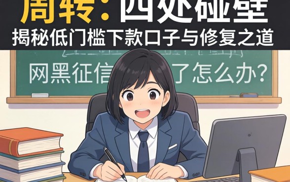 急需周转却四处碰壁?网黑征信花了怎么办?揭秘低门槛下款口子与修复之道