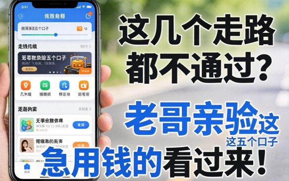手机里下了好几个走路软件都不通过?老哥亲测这五个口子,急用钱的看过来!