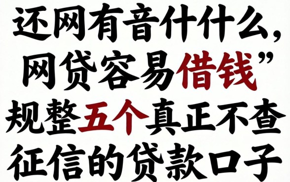 网上还有什么网贷容易借钱,规整五个真正不查征信的贷款口子