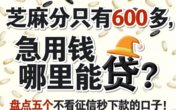 芝麻分只有600多,急用钱哪里能贷?盘点五个不看征信秒下款的口子!