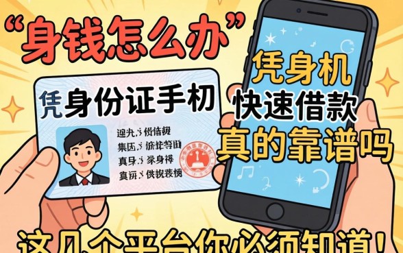 急需用钱怎么办？凭身份证手机快速借款真的靠谱吗？这几个平台你必须知道！
