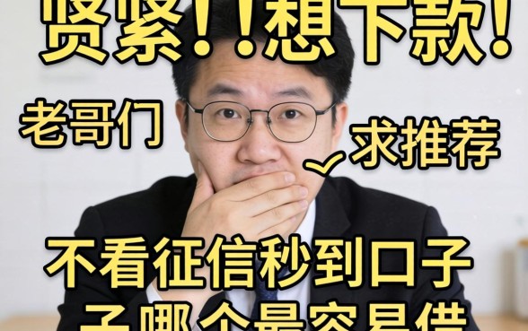 手头紧想下款，老哥们求推荐个不看征信秒到的口子，哪个最容易借？