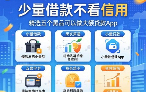 小额借款不看信用的，精选五个黑户可以做大额贷款app