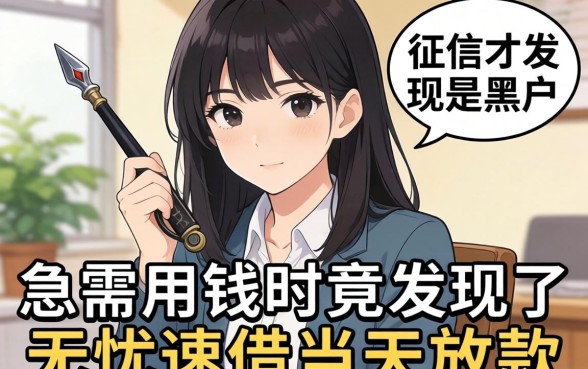 我查了征信才发现是黑户，急需用钱时竟发现了无忧速借当天放款的平台