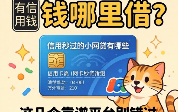 急需用钱哪里借？有信用卡秒过的小网贷有哪些？这几个靠谱平台别错过