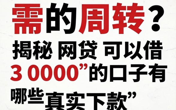 急需周转?揭秘网贷可以借3000的口子有哪些真实下款