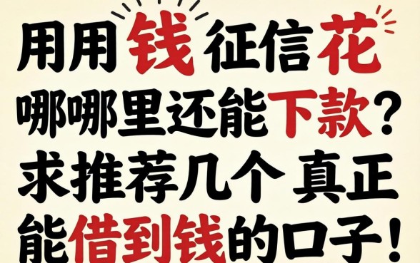 急用钱征信花哪里还能下款？求推荐几个真正能借到钱的口子！