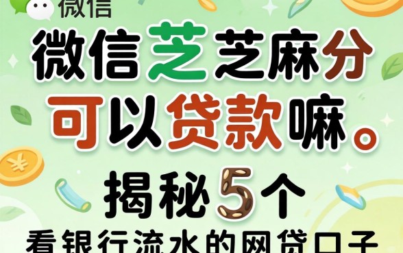 微信芝麻分可以贷款嘛，揭秘5个看银行流水的网贷口子