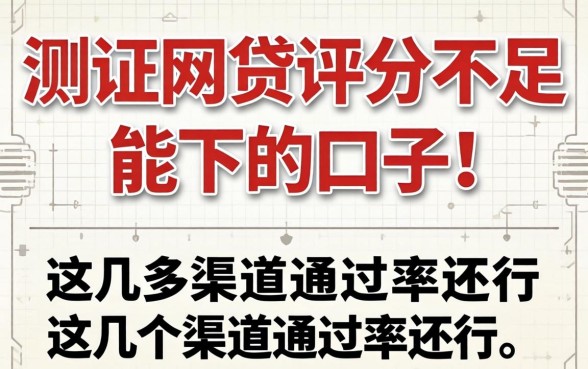 实测网贷评分不足能下的口子，这几个渠道通过率还行