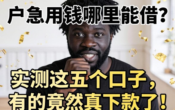 黑户急用钱哪里能借?实测这五个口子,有的竟然真下款了!