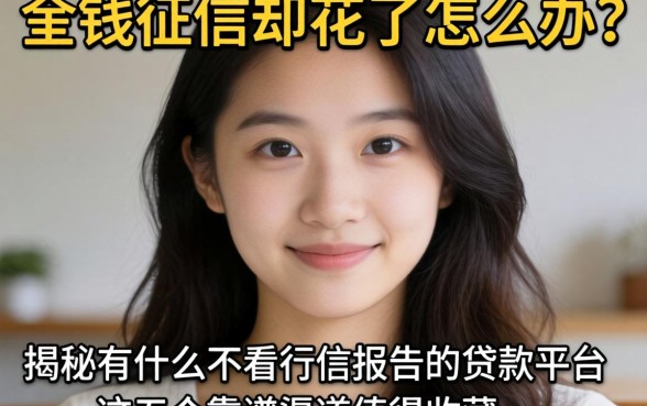急需用钱征信却花了怎么办?揭秘有什么不看征信报告的贷款平台,这五个靠谱渠道值得收藏