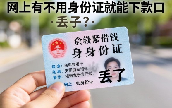 手头紧想借钱但身份证丢了,网上有不用身份证就能下款的口子吗?