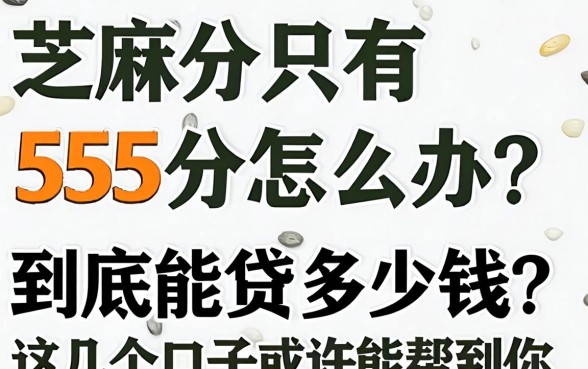 芝麻分只有555分怎么办?到底能贷多少钱?这几个口子或许能帮到你
