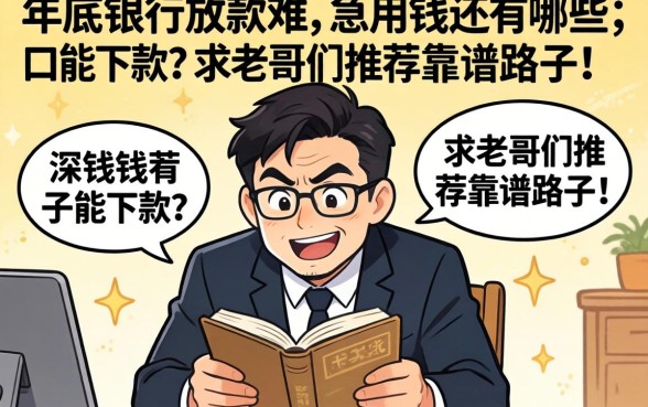 年底银行放款难，急用钱还有哪些口子能下款？求老哥们推荐靠谱路子！
