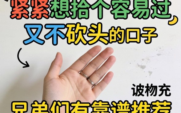 手头紧想找个容易过又不砍头的口子，兄弟们有靠谱推荐吗？
