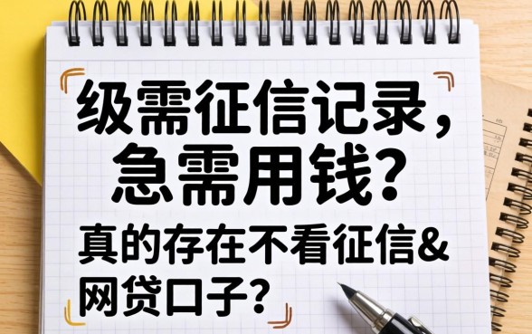 我没有征信记录却急需用钱，真的存在不看征信的网贷口子吗