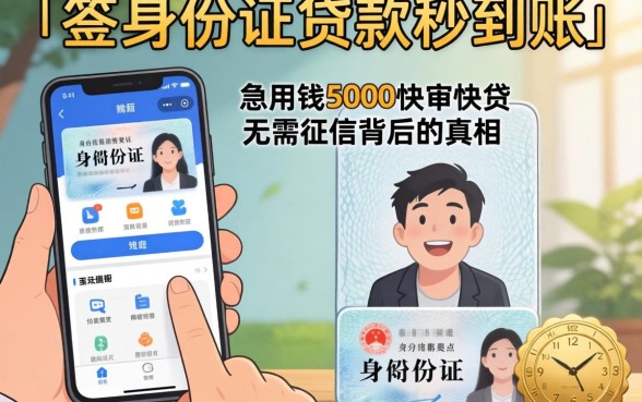 我试了那些仅凭身份证贷款秒到账的软件,发现急用钱5000快审快贷无需征信背后的真相
