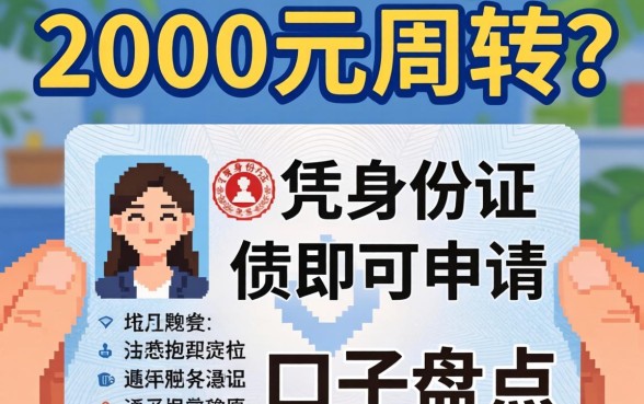 急需2000元周转？凭身份证即可申请的口子盘点