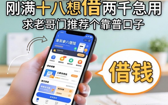 有没有18岁手机借钱的软件?刚满十八想借两千急用,求老哥们推荐个靠谱口子!