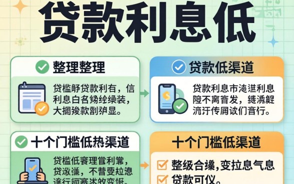 现在在哪里贷款利息低？整理了十个门槛低的渠道