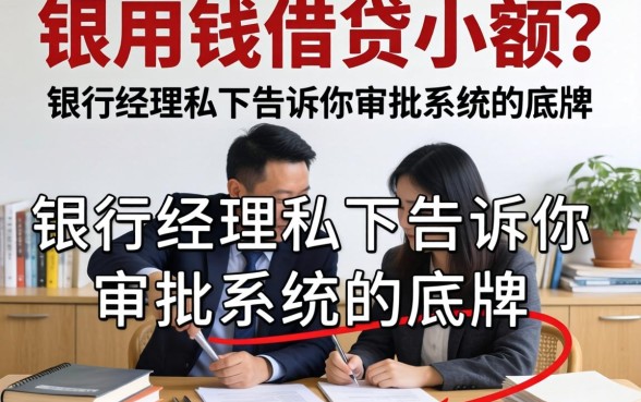 急用钱借贷小额？银行经理私下告诉你审批系统的底牌