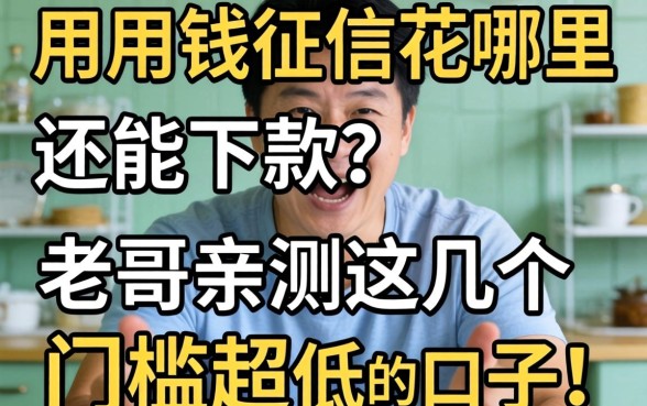 急用钱征信花哪里还能下款?老哥亲测这几个门槛超低的口子!