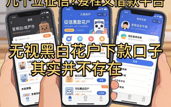 我试了几个不上征信的借款平台,发现无视黑白花户的下款口子其实并不存在