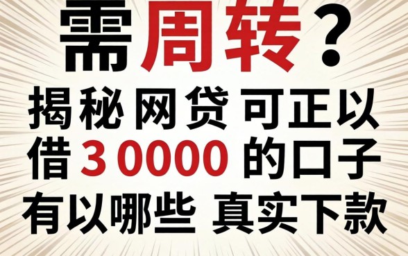 急需周转?揭秘网贷可以借3000的口子有哪些真实下款