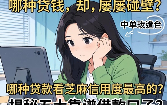 急需用钱却屡屡碰壁?哪种贷款看芝麻信用度最高的?揭秘五大靠谱借款口子