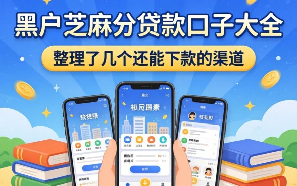 黑户芝麻分贷款口子大全:整理了几个还能下款的渠道