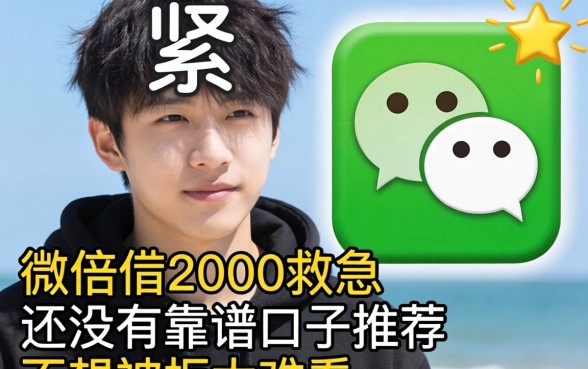 手头紧想微信借2000救急，有没有靠谱口子推荐？不想被拒太难看