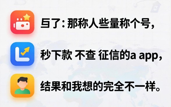 我试了那些号称秒下款不查征信的app，结果和我想的完全不一样